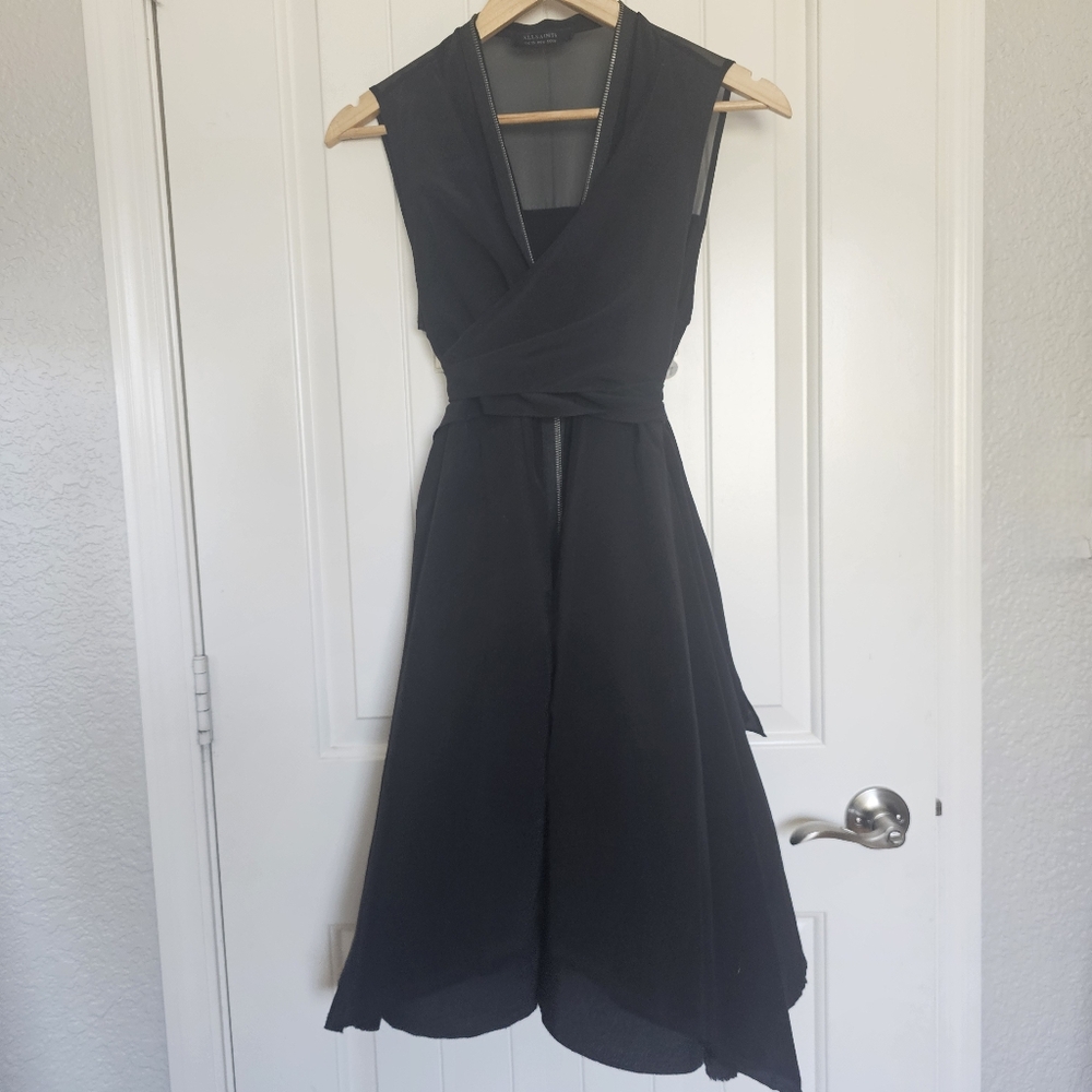 AllSaints Jayda Front Zip Dress